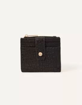 image of Accessorize Faux Croc Zip Cardholder Black