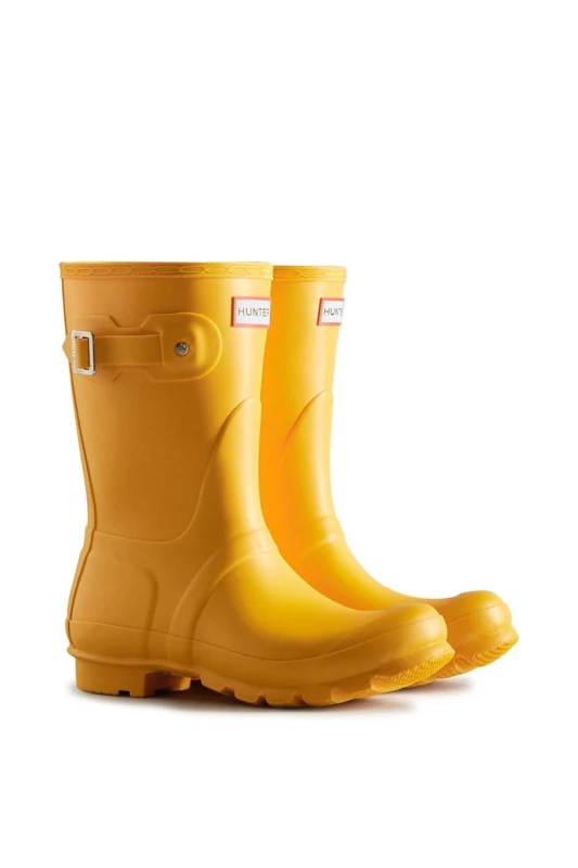 Image of Hunter Womens Original Waterproof Short Wellington Boots UK Size 6 (EU 39) Yellow HUN060-YELLOW-6