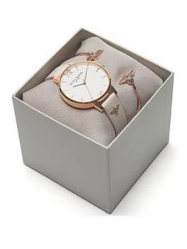 Image of Olivia Burton White Dial Watch & Bangle Gift Set