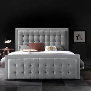 Image of Swain Bed Small Double Plush Velvet Grey