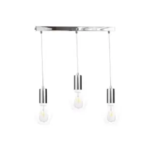 Image of Verre Bar Pendant Ceiling Light Silver, 60cm, 3x E27