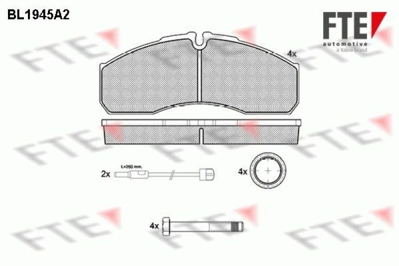 Image of Brake pad set FTE 9500012