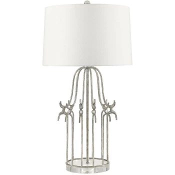 image of Stella - 1 Light Table Lamp Silver, E27 - Elstead