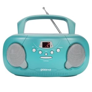 image of Groov-e Original Boombox Portable CD Player with Radio - Teal