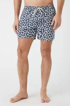 Image of Mens Navy Ditsy Floral Print Swim Short