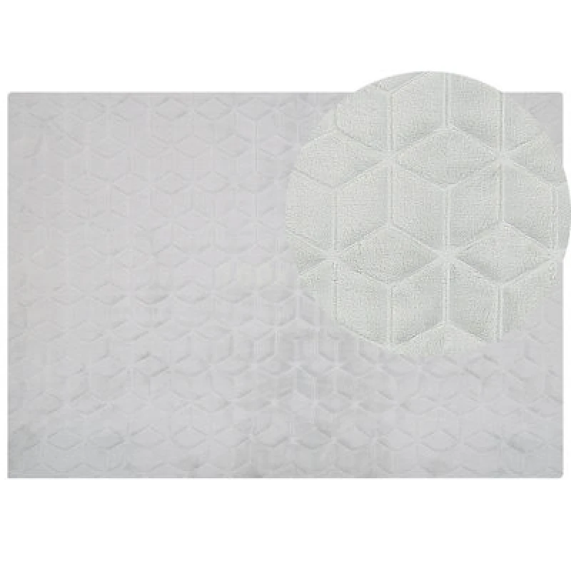 Image of Beliani Faux Fur Rug Thatta Light Grey 160 X 230 Cm