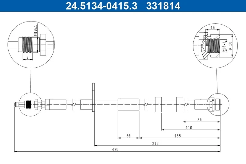 Image of Brake hose ATE 24.5134-0415.3