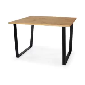 image of Texas Rectangular Dining Table with Black Metal Legs