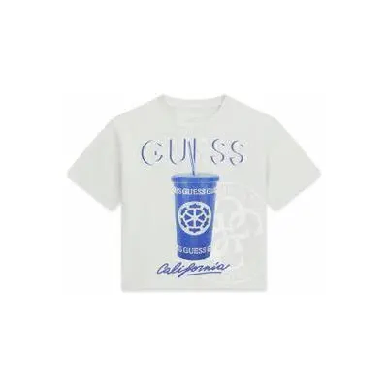 Image of Guess Girl's printed T-Shirt Guess Midi Bleu Female 8 ans