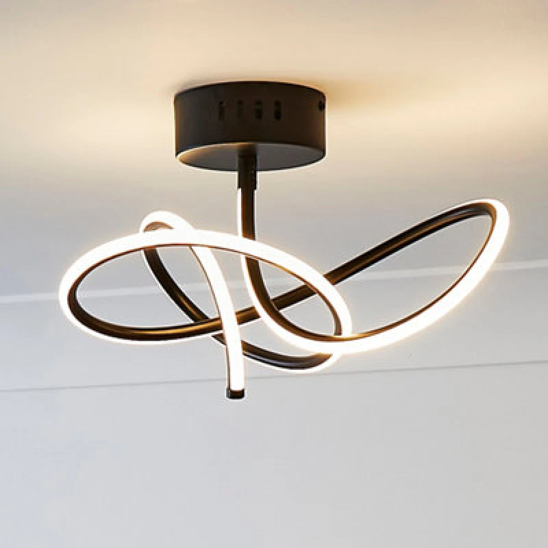 Image of BHS Lighting Glow Whirly Flush Ceiling Light Black