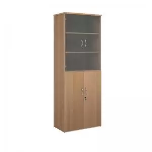 Image of Universal combination unit with glass upper doors 2140mm high with 5
