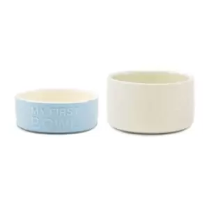 Image of Scruffs My First Bowl 2pc Set - Blue / Cream