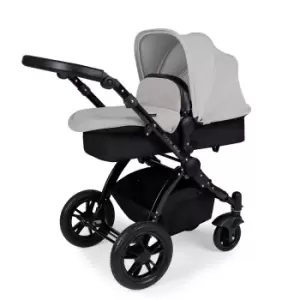 image of Ickle Bubba Stomp V3 2 in 1 Pushchair - Silver on Black with Black Handles