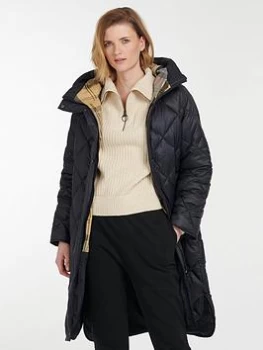 image of Barbour Barbour Sandyford Diamond Quilt Coat - Navy, Size 12, Women