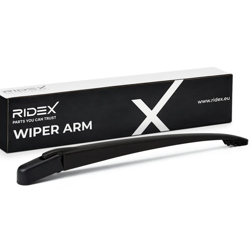 Image of RIDEX 301W0034 Wiper Arm without wiper blade, Rear, with cap GRP (Glass fibre Reinforced Plastic), PBT Wiper Arm,windscreen washer (301)