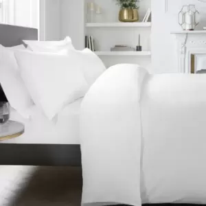 Image of 100% Cotton Percale 400 Thread Count Duvet Cover Set, White, Single - Appletree