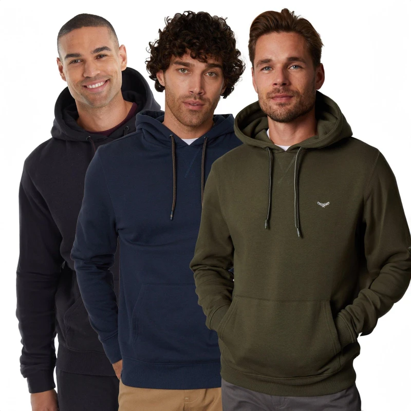 Image of Threadbare 3 Pack Pullover Hoodies Black