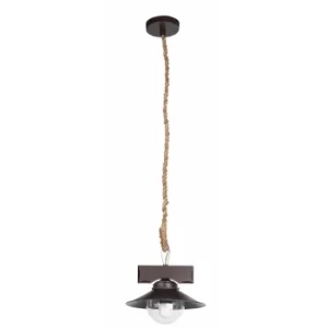 Nudos 1 Light Dome Ceiling Pendant Dark Brown, Bubble Glass, E27