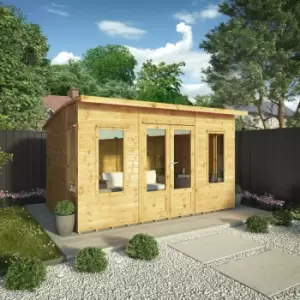 Image of 12' x 8' Curved Roof Summerhouse - Brown - Waltons