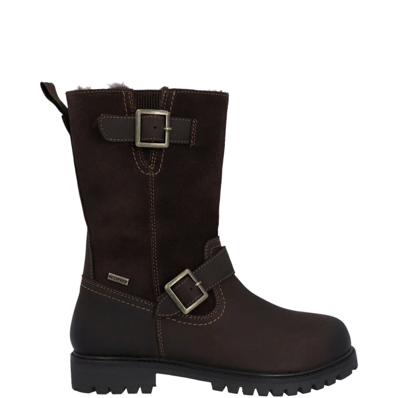 Image of Hunter Womens Ness Leather Mid Winter Boots UK Size 4 (EU 37) BROWN HUN139-BROWN-4