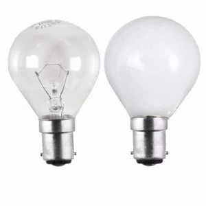 Image of Status 40W Small Bayonet Cap Golf Ball Bulb - Clear - Single