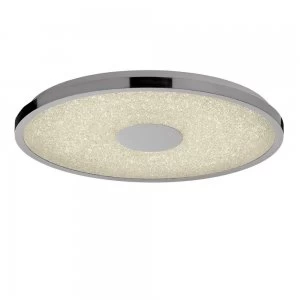 Image of Flush Ceiling Light 48cm Round 40W LED 3000-6500K Tuneable, 3200lm, Remote Control Chrome, Acrylic