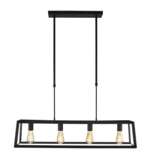 image of Buckley Straight Bar Pendant Ceiling Light Black Matt