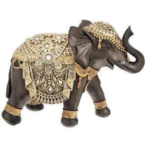 image of Black Gold Elephant Large Ornament