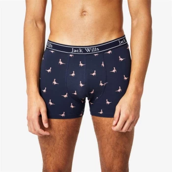 Image of Jack Wills Daundley Multipack Mr Wills Boxers 2 Pack - Pink/Navy