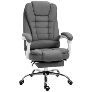 image of Vinsetto Office Chair with Footrest Computer Swivel Rolling Task Recliner for Home with Retractable Footrest, Arm, Grey