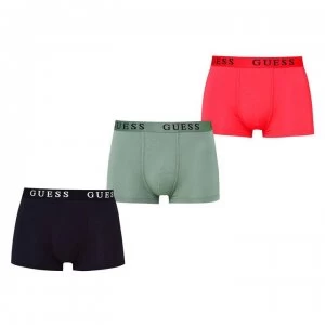 Image of Guess Pack Logo Trunks - Blk/Rd/Grn L926