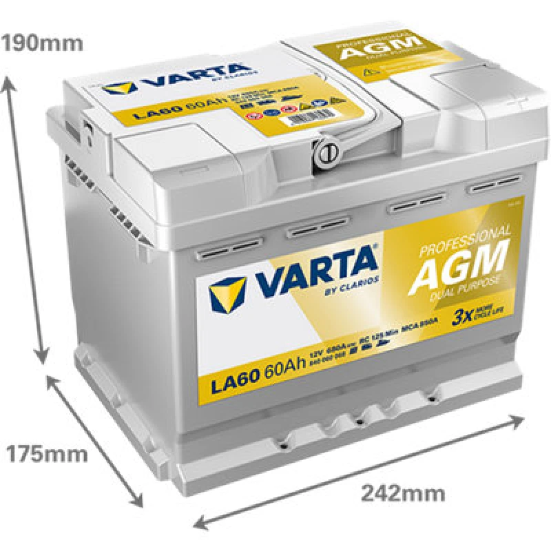 Image of Varta La60 Leisure Battery Agm 60Ah Dual Purpose