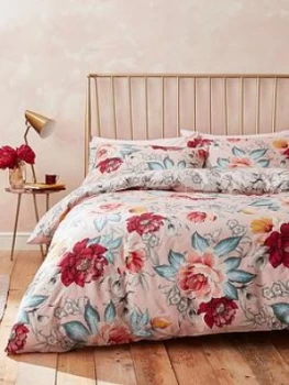 Image of Accessorize Isla Floral 100% Cotton Duvet Cover Set
