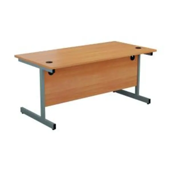 Image of First Rectangular Cantilever Desk 1200x800x730mm BeechSilver KF803317 KF803317