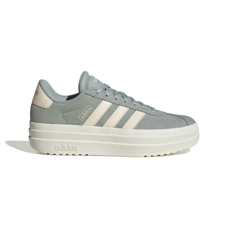 Image of adidas VL Court Bold Shoes, Green/White, Size 3.5, Women Green/White 12H8C Female 3.5