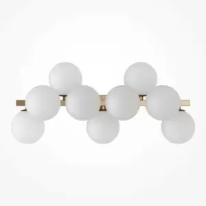 Image of Maytoni Lighting - Maytoni Maytoni Dallas Modern 9 Light Wall Lamp Gold, Matte White Shade, G9