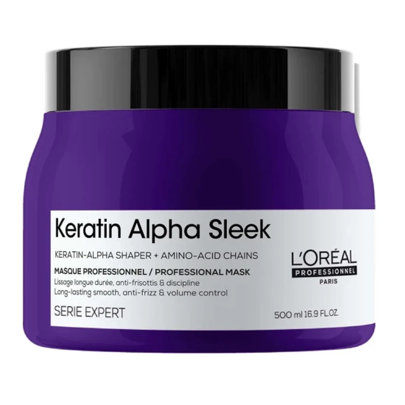 Image of LOreal Professionnel Keratin Alpha Sleek Professional Hair Mask 500ml