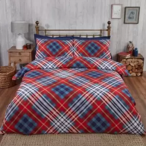 Image of Rapport Home Furnishings Rapport Home Tartan Duvet Set Red Double