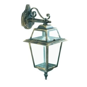 Image of 1 Light Outdoor Lantern Black, Gold IP44, E27