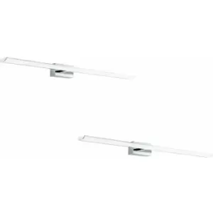Image of Loops - 2 pack Wall Light Colour IP44 Bathroom Chrome Shade White Plastic LED 21W Incl