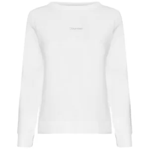 Image of Calvin Klein Zebra Organic Logo Fleece Sweatshirt - White, Size S, Women