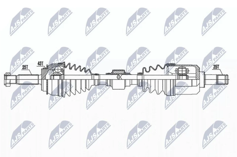 Image of NTY NPW-MS-071 Drive shaft Front Axle Left Drive Shaft (13)