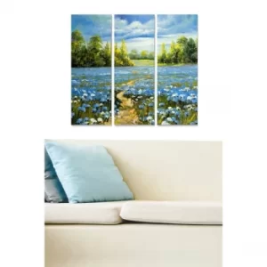 Image of MDF112886 Multicolor Decorative MDF Painting (3 Pieces)