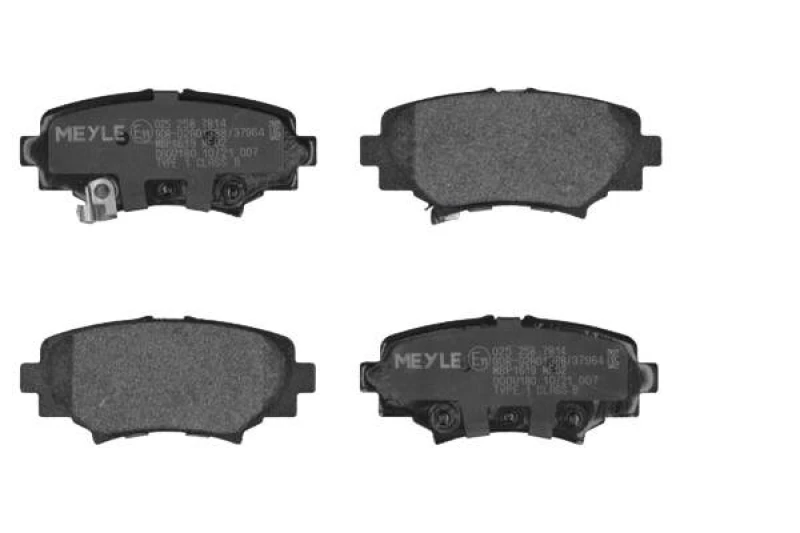 Image of MEYLE 025 258 7814 Brake pad set Rear Axle, with acoustic wear warning, Original Quality, with anti-squeak plate Brake Pad Set,disc brake (402)
