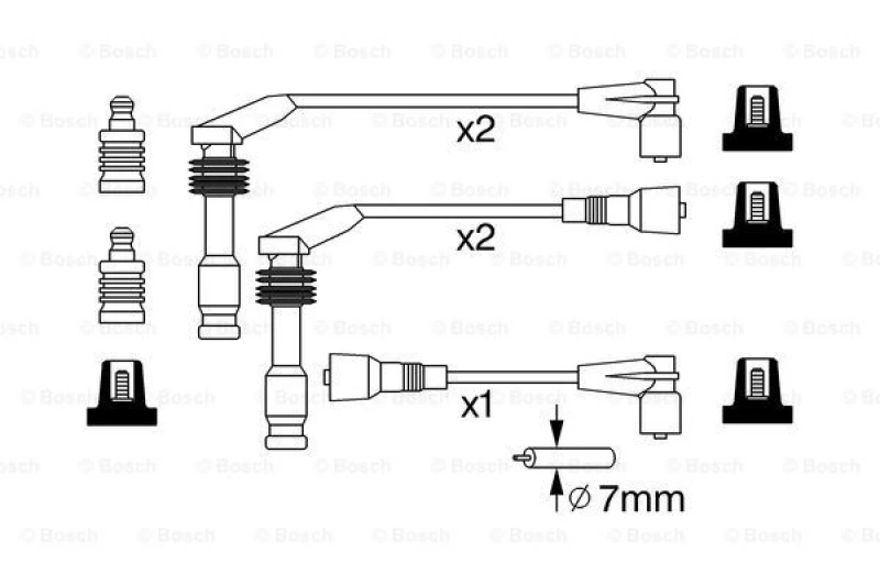 Image of Ignition lead set Bosch 0 986 357 242