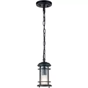 image of Elstead Feiss Lighthouse Outdoor Pendant Ceiling Light Textured Black, IP44