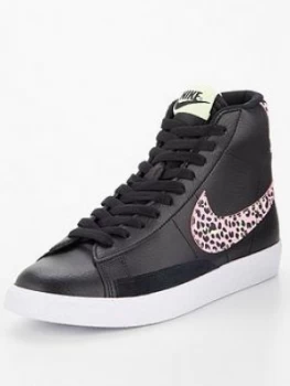 Image of Nike Blazer Mid Junior Trainers - Black Multi, Black/Multi, Size 5