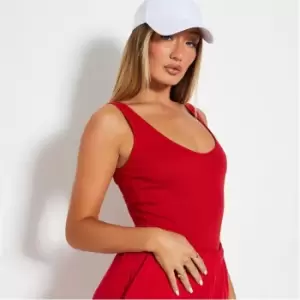 Image of I Saw It First Rib Scoop Neck Bodysuit - Red