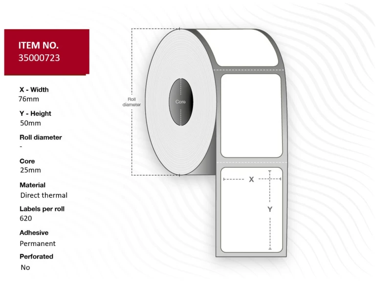 Image of Capture 60000116 printer label