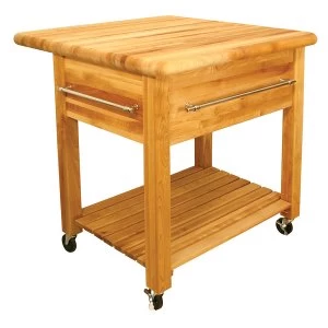 Image of Catskill by Eddingtons Grand Kitchen Trolley on Wheels with Drop Leaf Extension